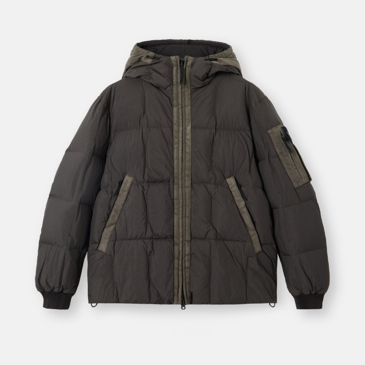 Stone Island Hooded down jacket with wind resistance and anti-drop