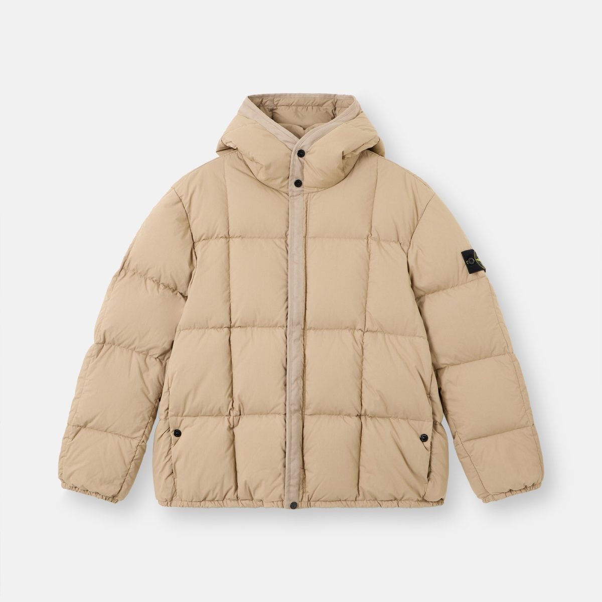 Stone Island Hooded down jacket with wind resistance
