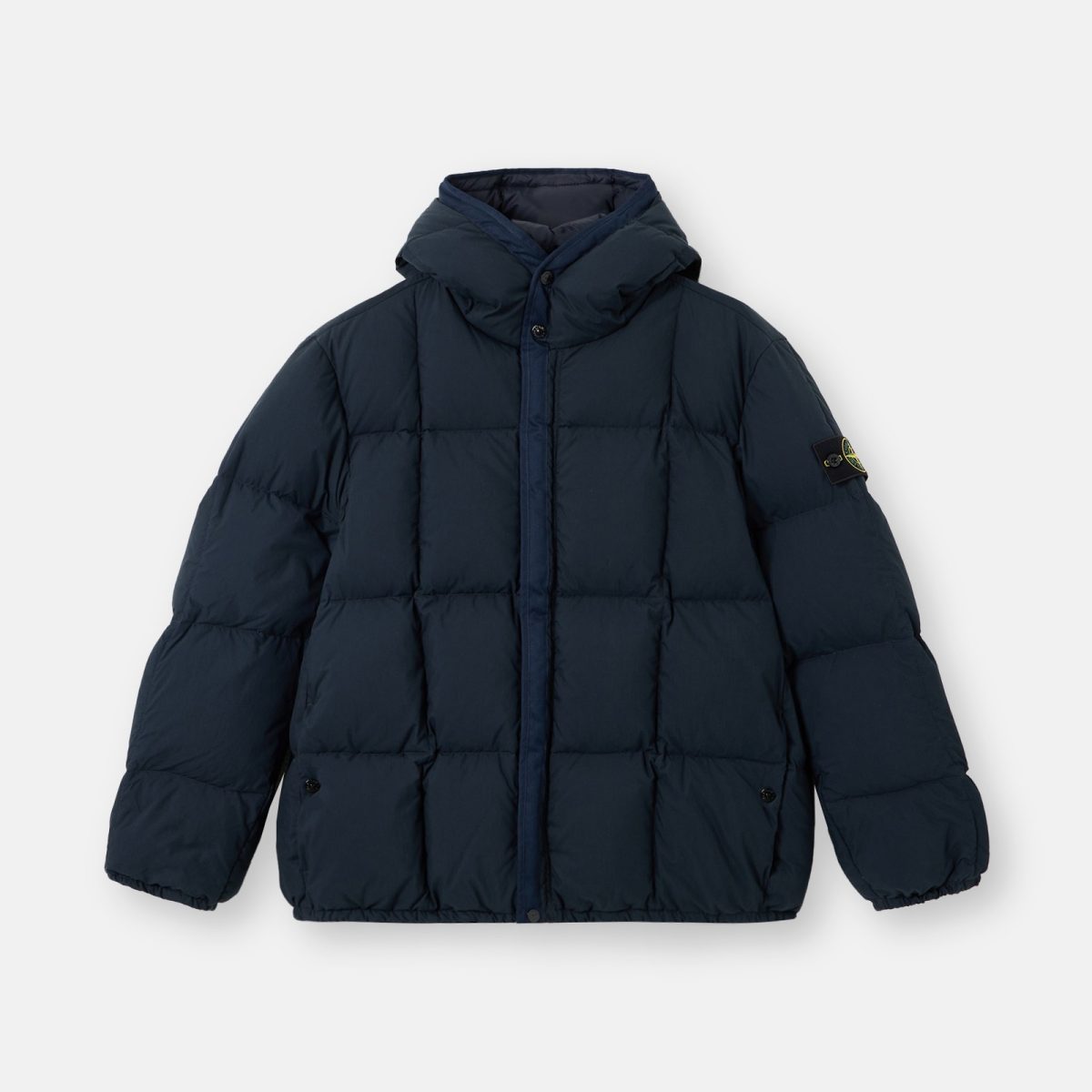 Stone Island Hooded down jacket with wind resistance