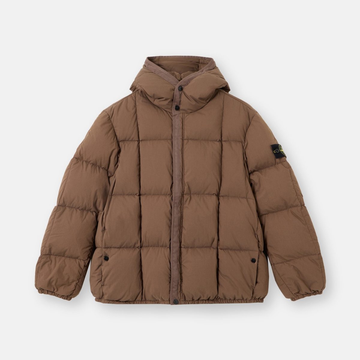 Stone Island Hooded down jacket with wind resistance