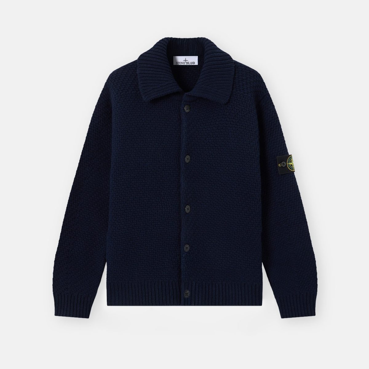 Stone Island Loose-fit collared jumper with back raglan sleeves