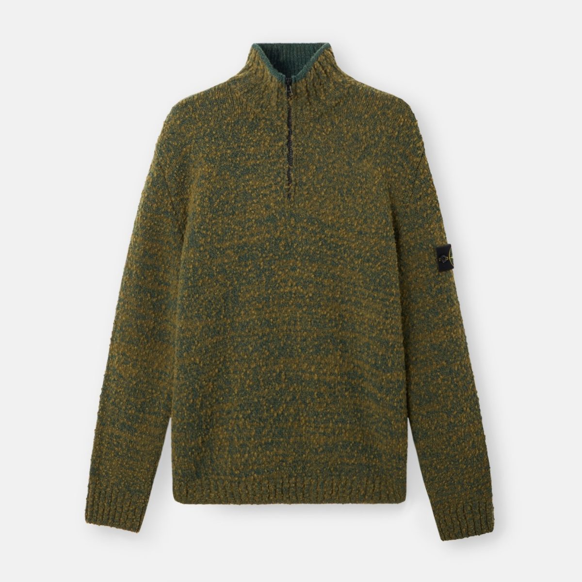 Stone Island Loose-fit half-zip jumper with ribbed trims