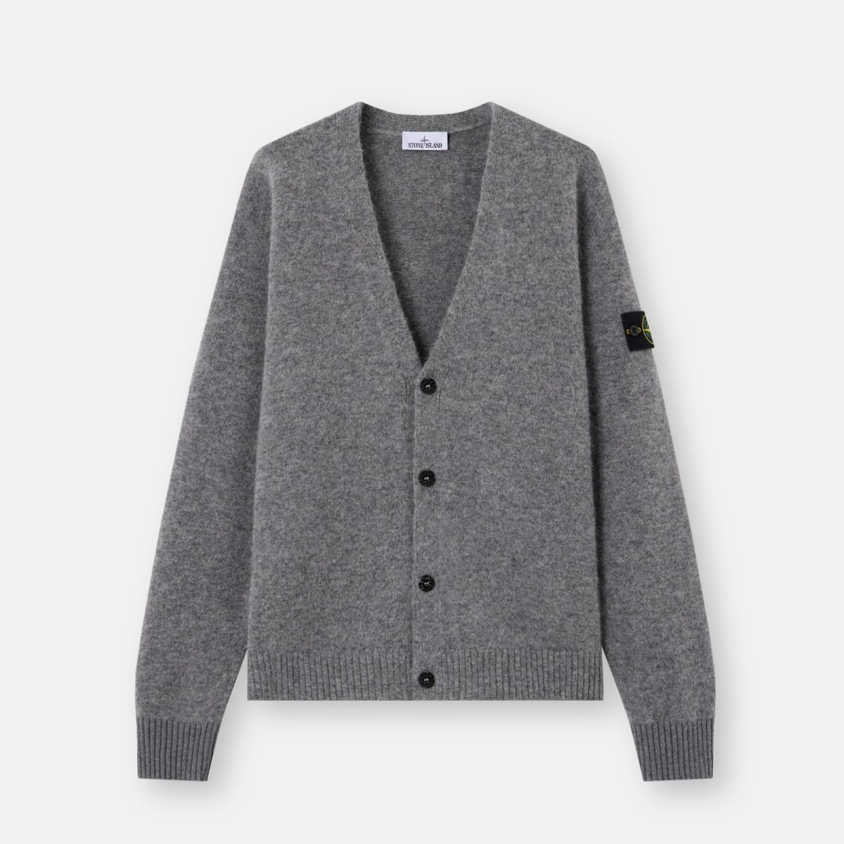 Stone Island Loose-fit V-neck cardigan with contrast knit details