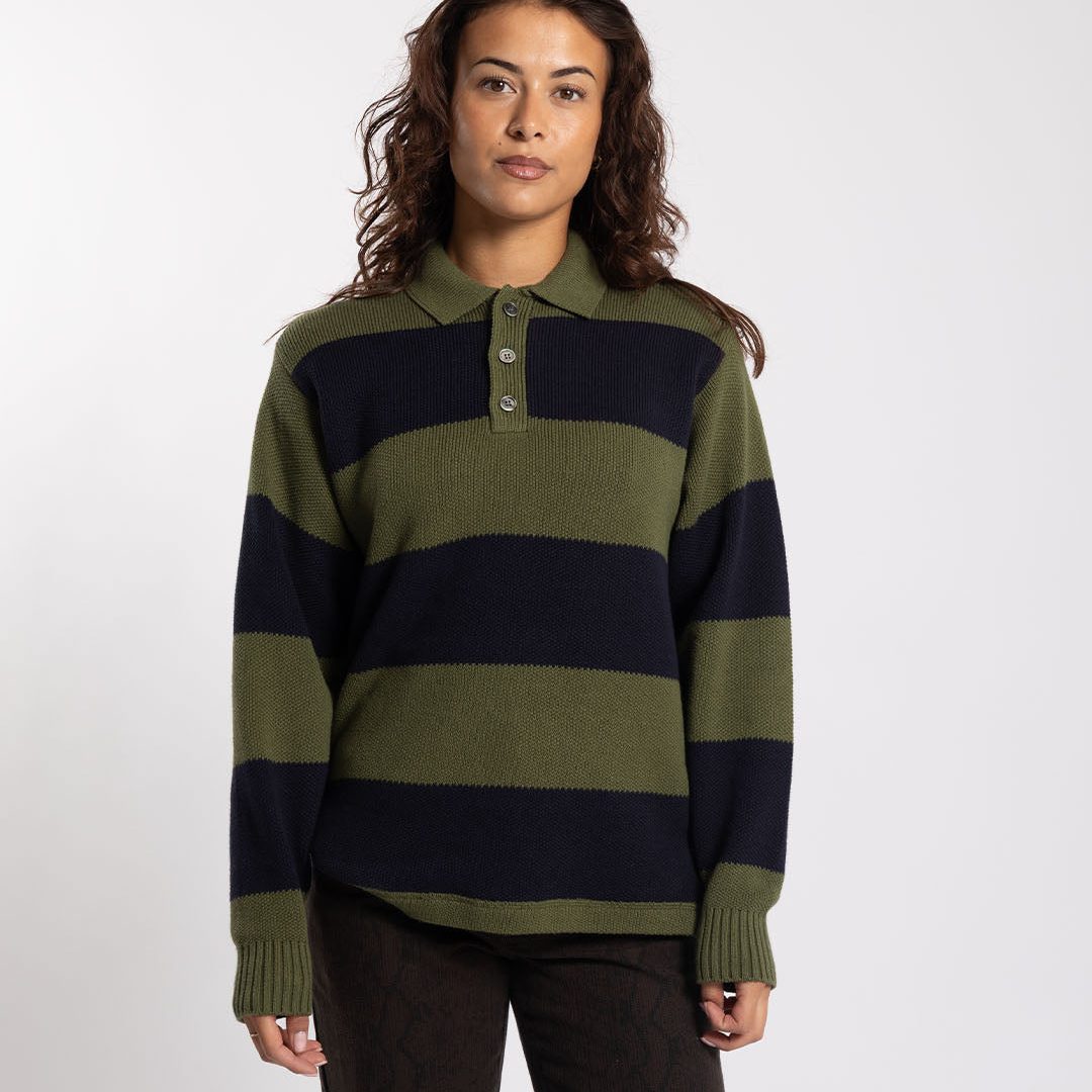Stüssy Pique Knit Stripe Rugby
